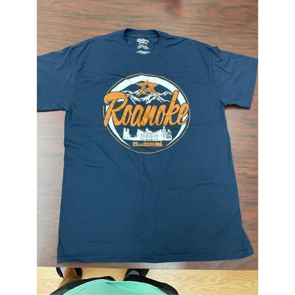 Roanoke Virginia Gildan DryBlend Navy Short Sleeve Tee - Picture 1 of 4